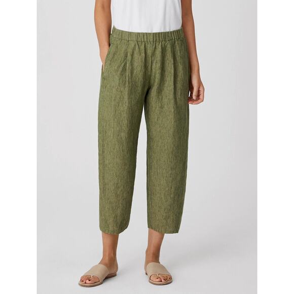 Eileen Fisher Pants - Eileen Fisher Washed Organic Linen Delave Lantern Pant Crop PS Petite Small